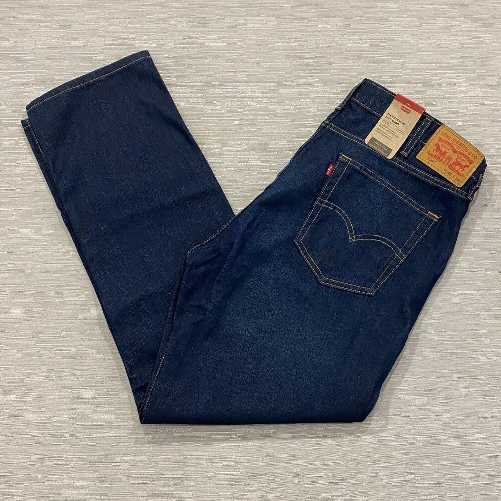 Levis 514 Jeans Mens 40 x 32 Straight Leg Regular Fit Dark Wash Denim